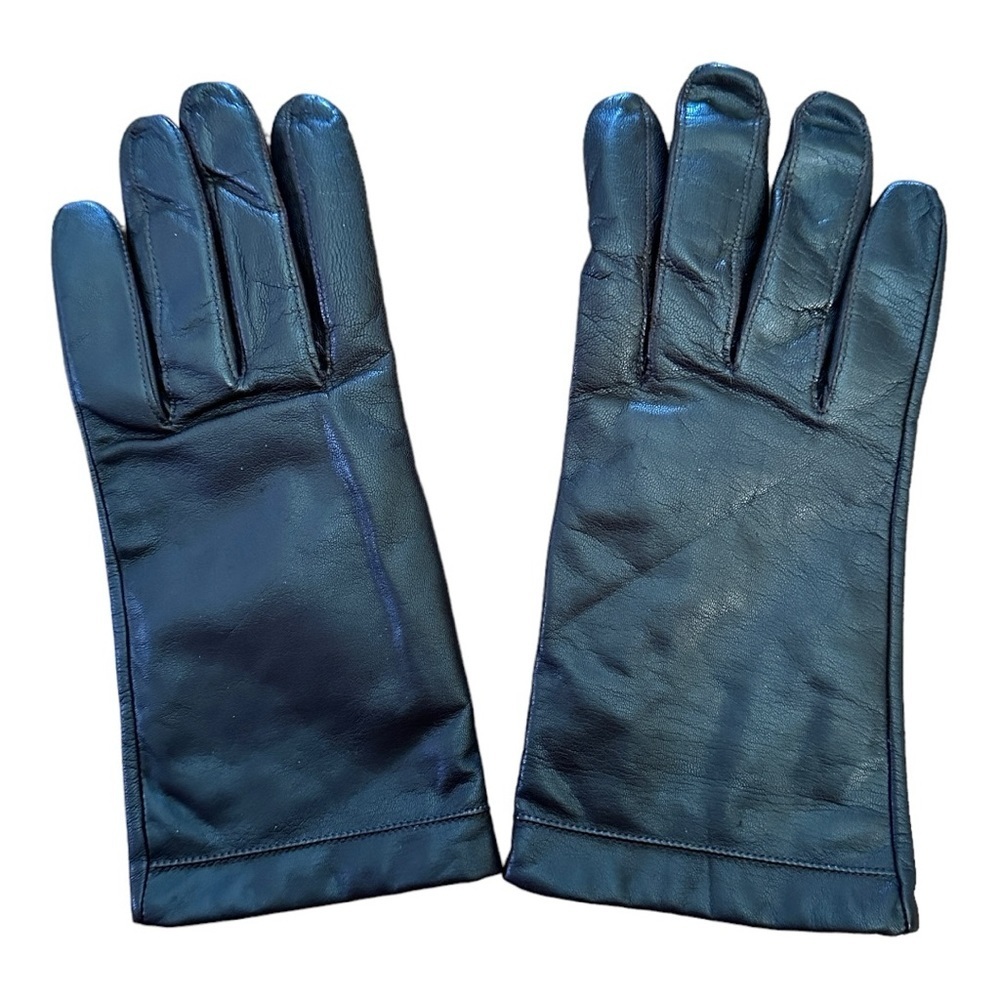 Vintage Isotoner Black Leather Gloves
